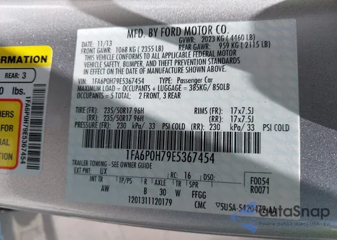 2014 Ford Fusion Se from USA, damaged, VIN 1FA6P0H79E5367454